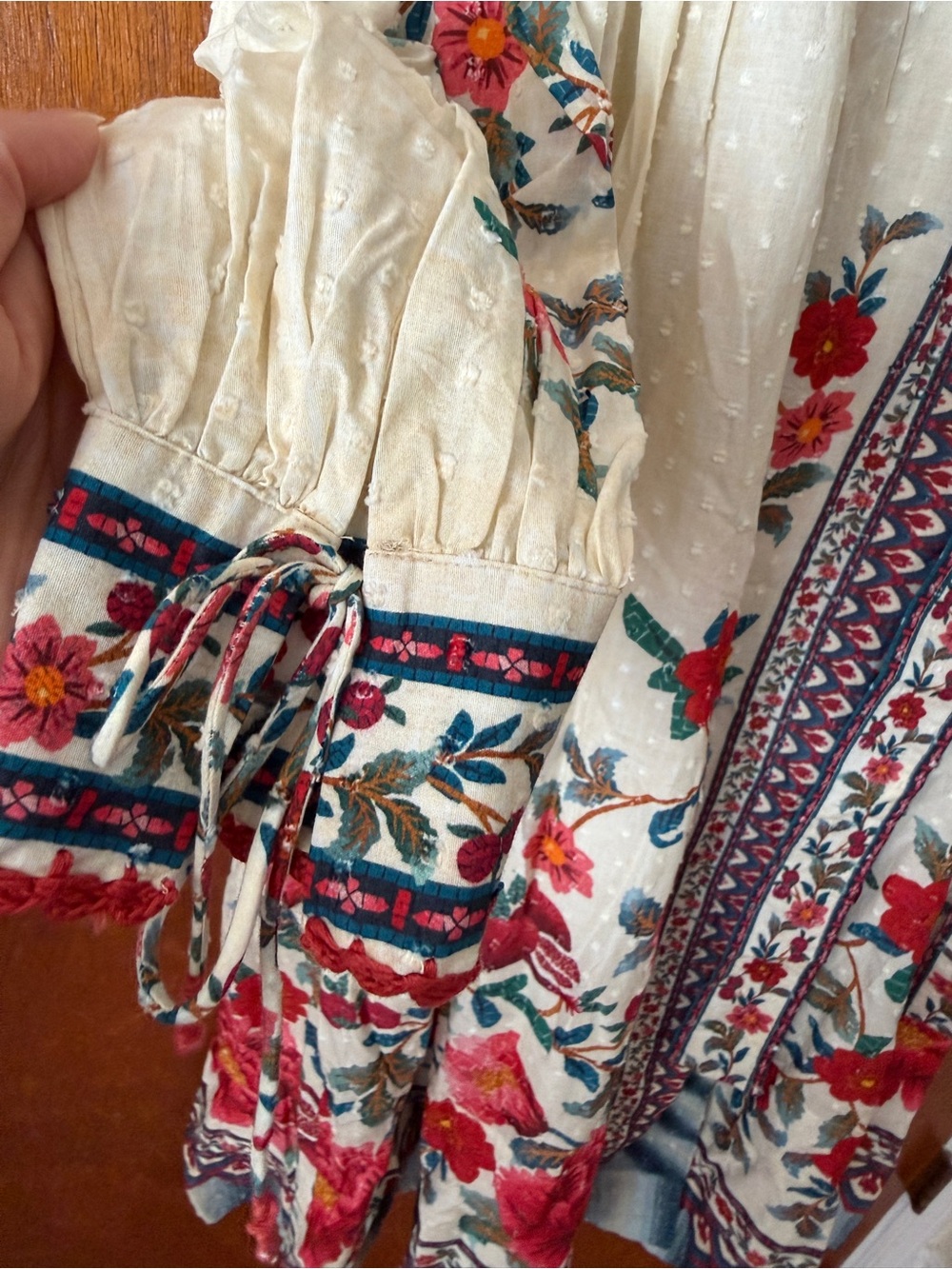 NWT FARM Rio Mosaic Garden Floral Midi Wrap Dress in Sand Multicolor - Size M - Picture 9 of 16